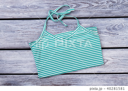 Green female striped blouse. 40281581