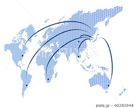 ビジネス　グローバル　経済　世界地図　日本地図　世界販売 40283048