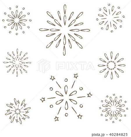 Easy Line Drawing Fireworks Stock Illustration