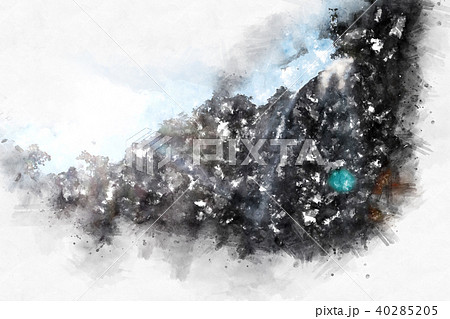 Mountain hill on watercolor painting background. Mountain hill on watercolor painting background. 40285205