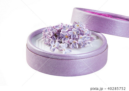 Bunch of lilac in gift box 40285752