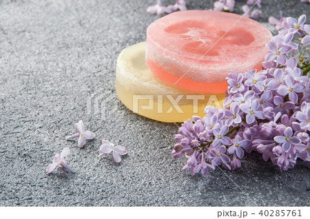 Handmade soap scrub and lilac 40285761