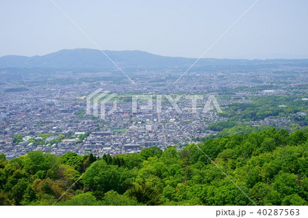 空撮・五月の若草山山頂からの眺望７（西大寺、平城京方面） 40287563