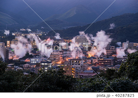 大分　別府湯けむり展望台　夜景　別府の街を一望 40287825