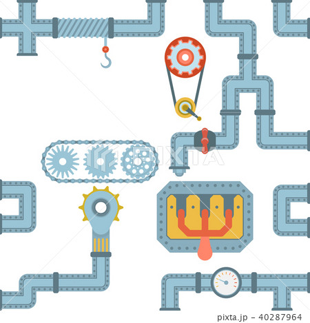 Machine parts different mechanism vector mechanical manufacturing work detail design gear equipment 40287964
