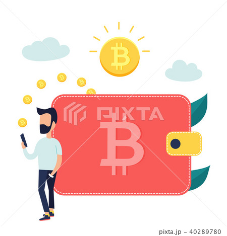 Concept design of relocating bitcoins into wallet Concept design of relocating bitcoins into wallet 40289780