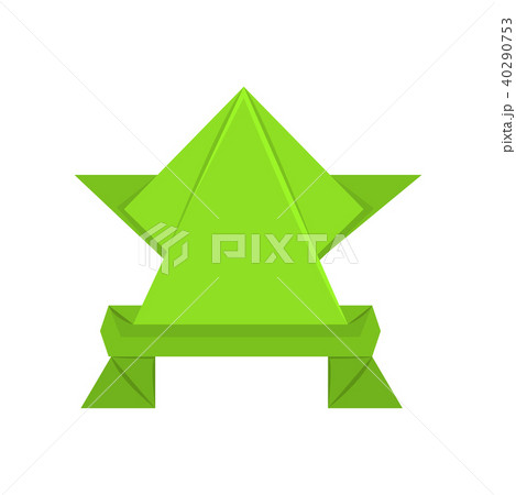 Green paper frog made in origami technique vector Illustration on a white background 40290753