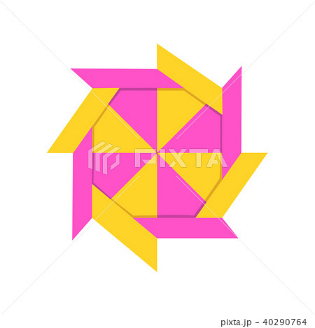 Geometric polygonal shape made of paper in origami technique vector Illustration on a white 40290764