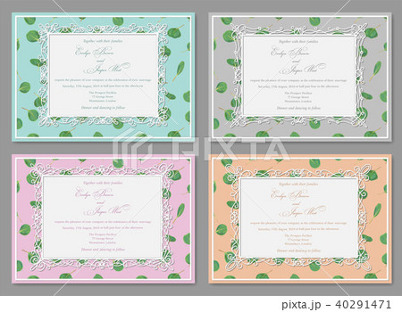 Set of four beautiful invitation with Set of four beautiful invitation with 40291471