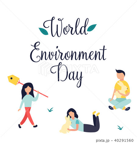 Poster World Environment Day with text and people 40291560