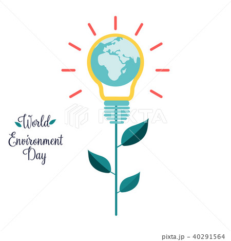 Poster for World Environment Day with globe plant 40291564
