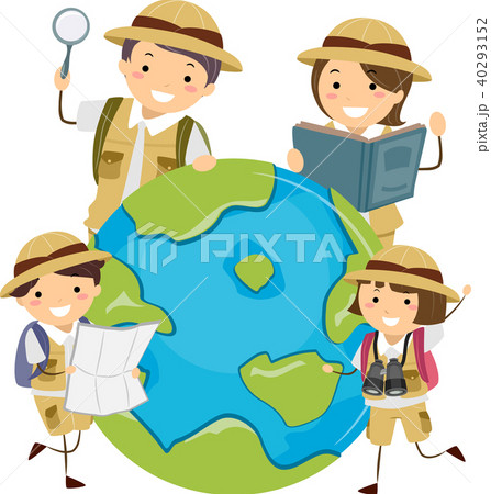 Stickman Family Explorer Earth Illustration 40293152