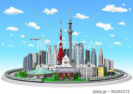 街並み、東京、山手線青空 40293272