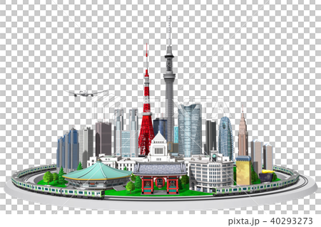 街並み、東京、山手線白バック 40293273