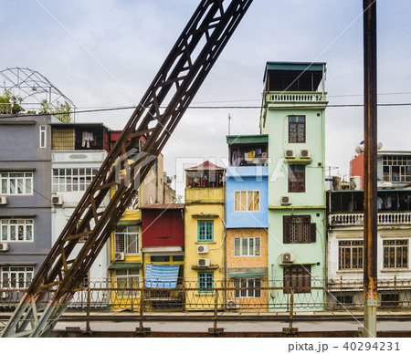 Typical colorful houses of Hanoi, Vietnam 40294231