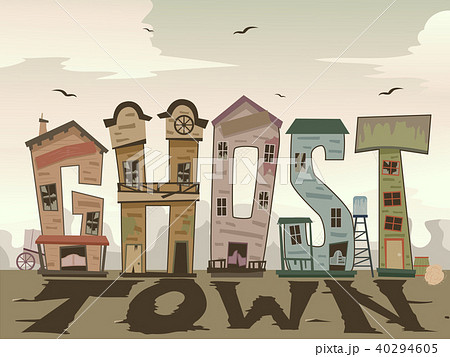 Wild West Ghost Town Illustration 40294605