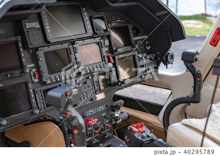 Helicopter cockpit detail close up Helicopter cockpit detail close up 40295789