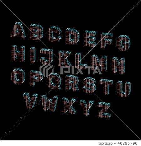 Capital alphabet letters of lines. Vector outline 40295790