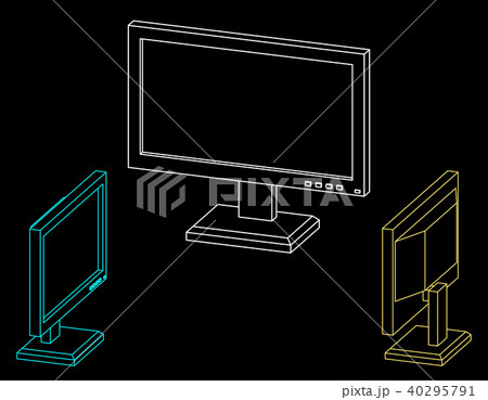 Computer monitor icon. Isolated on black Computer monitor icon. Isolated on black 40295791