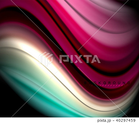 Fluid wavy multicolored lines on black 40297459
