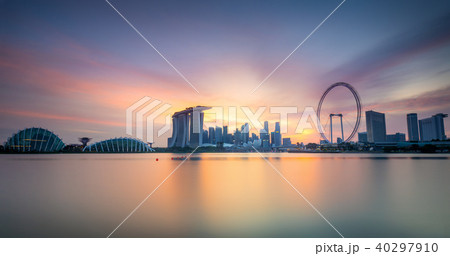 Singapore Skyline panorama at sunset Singapore Skyline panorama at sunset 40297910