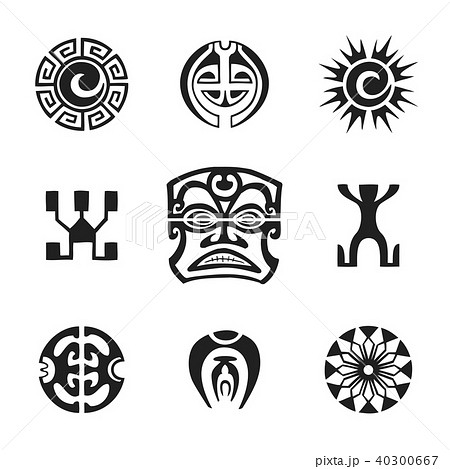 Premium Vector  Polynesian style tattoo design polynesian style mask  isolated round tattoo vector