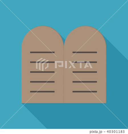 Tablets of the Law icon in flat long shadow design 40301183
