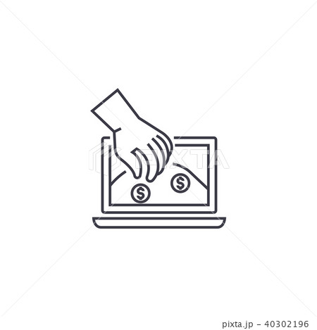 online investments vector line icon, sign, illustration on background, editable strokes 40302196