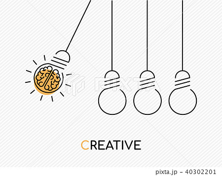 Creative idea concept of brain as light bulb 40302201