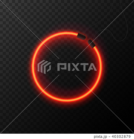 Glowing Neon effect. Shining abstract Circle. Night club or bar concept on dark background. editable 40302879
