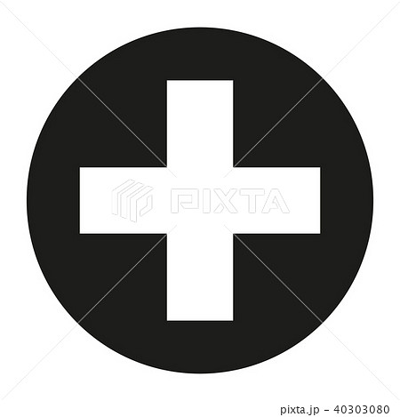 Black and white medical cross symbol silhouette Black and white medical cross symbol silhouette 40303080