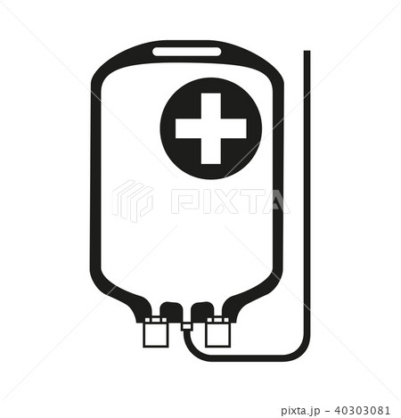 Black and white IV medicine bag silhouette Black and white IV medicine bag silhouette 40303081