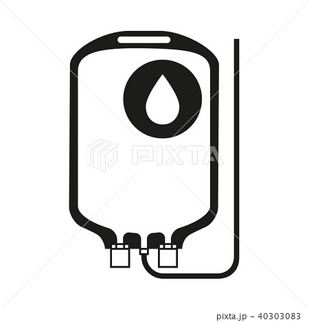 Black and white blood donation bag silhouette 40303083