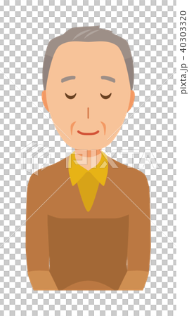 一個穿棕色衣服的老人鞠躬 40303320