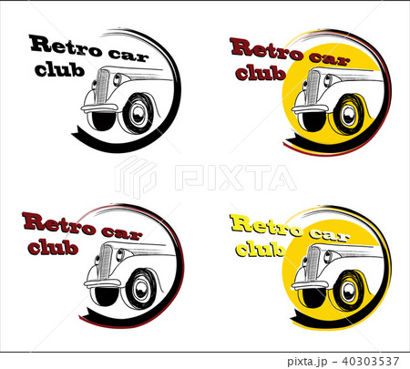 Retro car club banner set. Auto racing signs 40303537