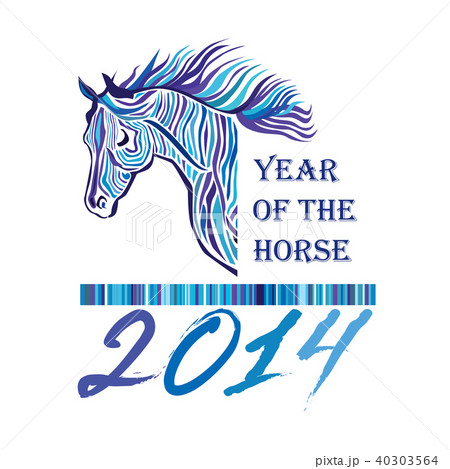 Horse head painting. Wild animal sign. Horse head painting. Wild animal sign. 40303564