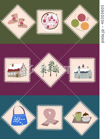 冬のコースターのイラスト素材