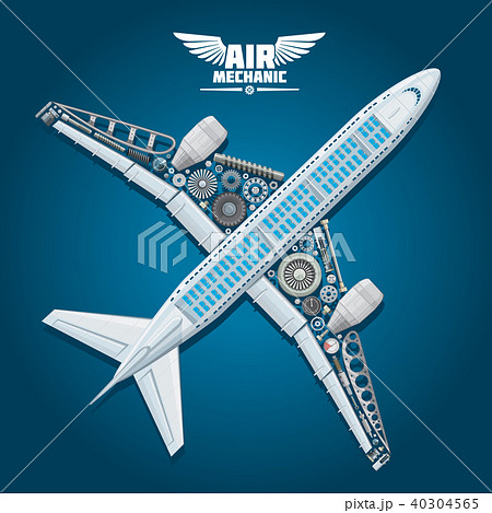 Vector poster of aircraft mechanic details Vector poster of aircraft mechanic details 40304565