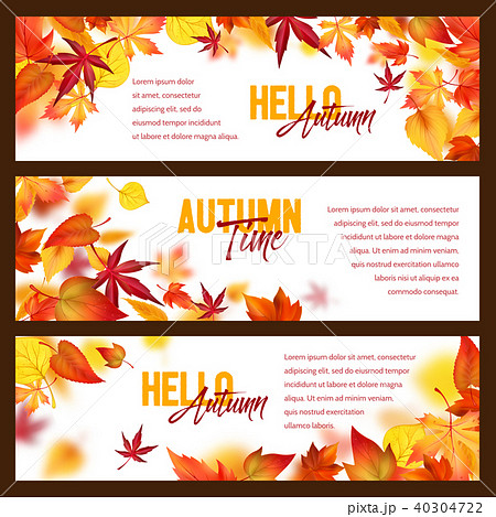 Autumn foliage fall falling leaves vector banners Autumn foliage fall falling leaves vector banners 40304722