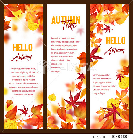Autumn vector banners of fall leaf falling foliage 40304802