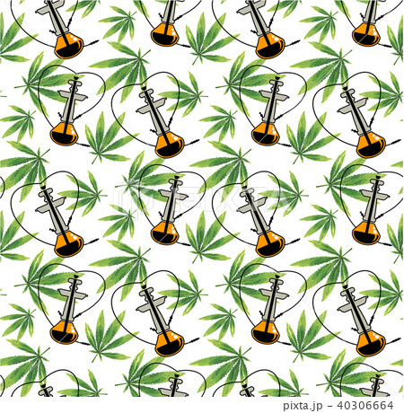 Marijuana leaves and Hookah seamless pattern. Marijuana leaves and Hookah seamless pattern. 40306664