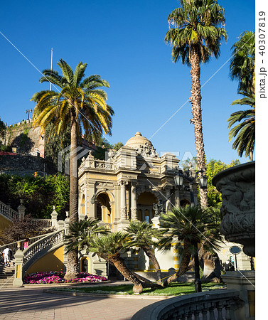Santa Lucia Park on hill in capital of Chile 40307819