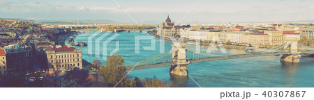 Image of view on Parliament and Chain Bridge in Budapest Image of view on Parliament and Chain Bridge in Budapest 40307867