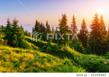 Fantastic sunset in the mountains of Ukraine Fantastic sunset in the mountains of Ukraine 40308964