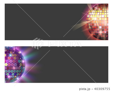 Disco ball discotheque card music party night club dance equipment vector illustration. 40309755