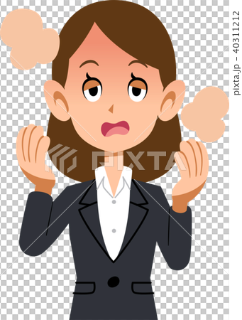 穿著西裝的職業女性的疾病的症狀 穿著西裝的職業女性的疾病的症狀 40311212