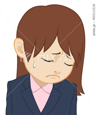 ちびキャラ　OL　落ち込む 40311310