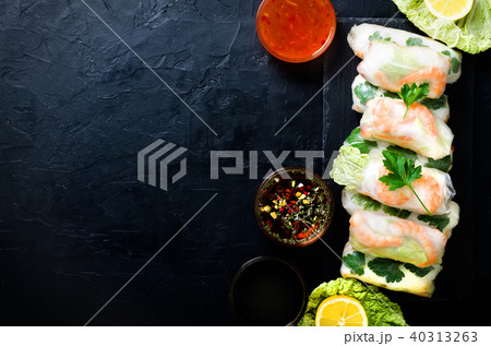 Fresh Vietnamese, Asian, Chinese food frame on Fresh Vietnamese, Asian, Chinese food frame on 40313263