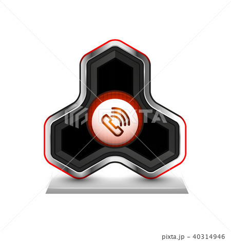 Old fashioned phone button, call center support icon Old fashioned phone button, call center support icon 40314946