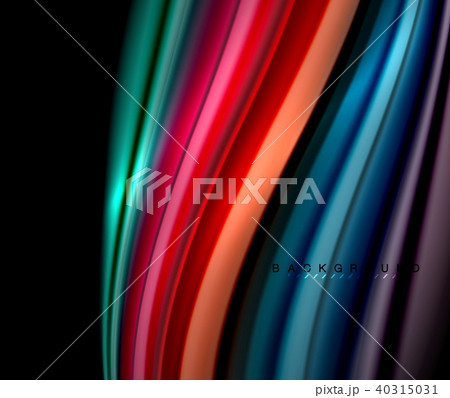 Fluid wavy multicolored lines on black Fluid wavy multicolored lines on black 40315031